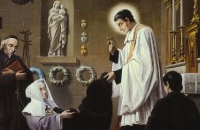 Montforti Grignon Szent Lajos festményen